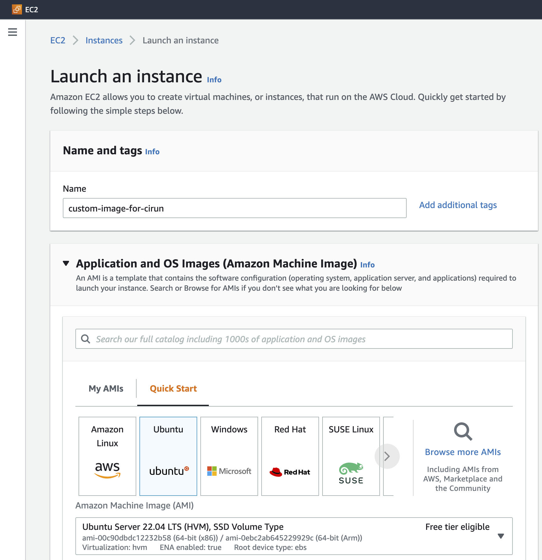 Launch instance wizard