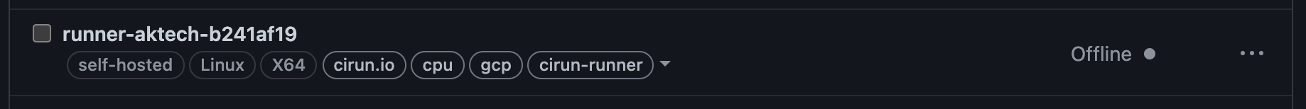 No runners matching labels